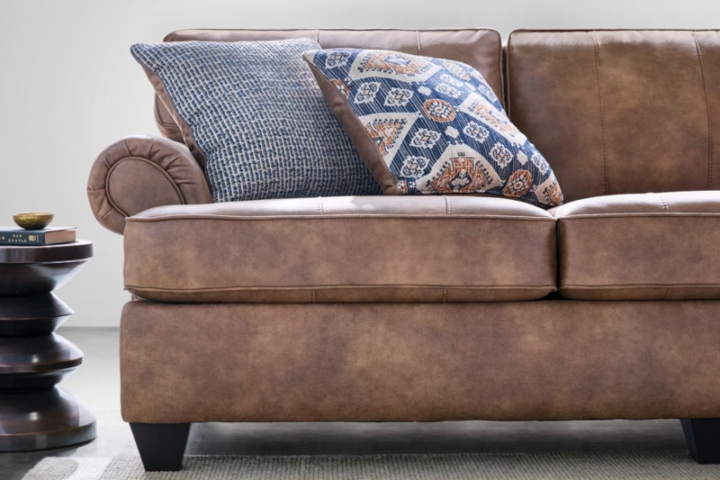 Loveseat with Square Arms, Tapered Leg Loveseat Design