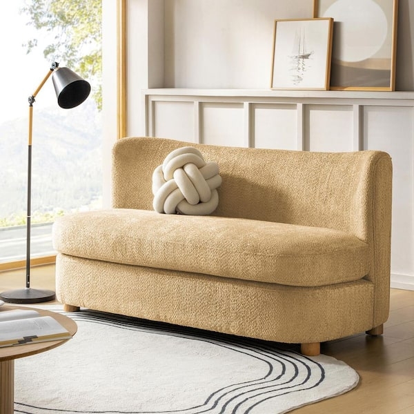 Loveseat with Square Silhouette, Contemporary Lounge with Track Arms