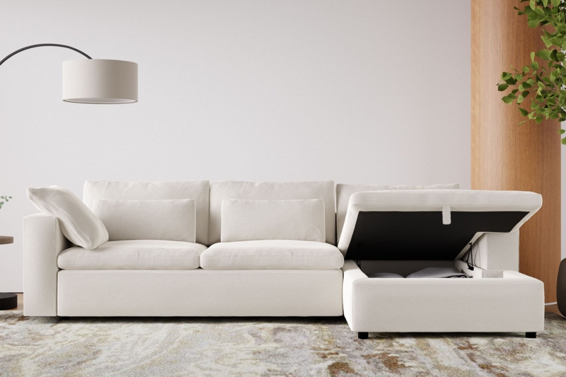 Low Profile Sectional Sofa with Modular Chaise Lounge