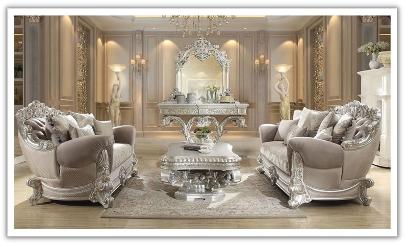 Metallic Fabric Sofa with Low Profile Channel Tufting