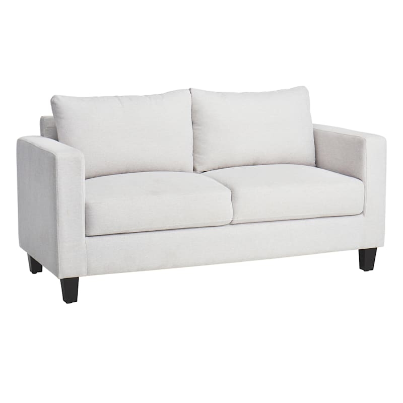 Mid-Century Modern Sofa with Grid-Tufted Seat and Bolsters