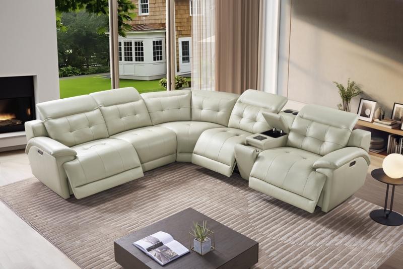 Minimalist 3-Seater Power Reclining Sectional with Center Console