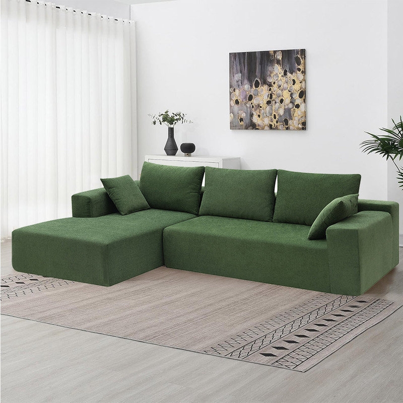 Minimalist "Floor Couch" Sectional Sofa with Rounded Cloud-Like Edges