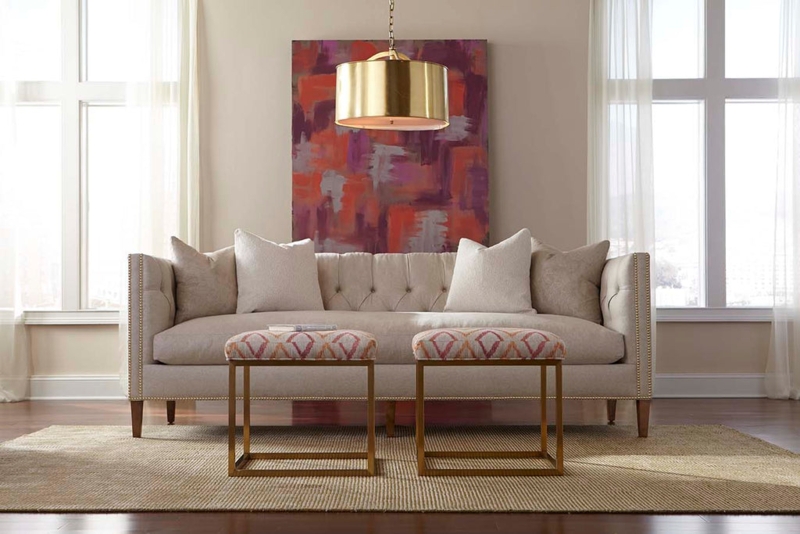 Minimalist Light Grey Tuxedo Sofa with Tight Back and Bench Seat
