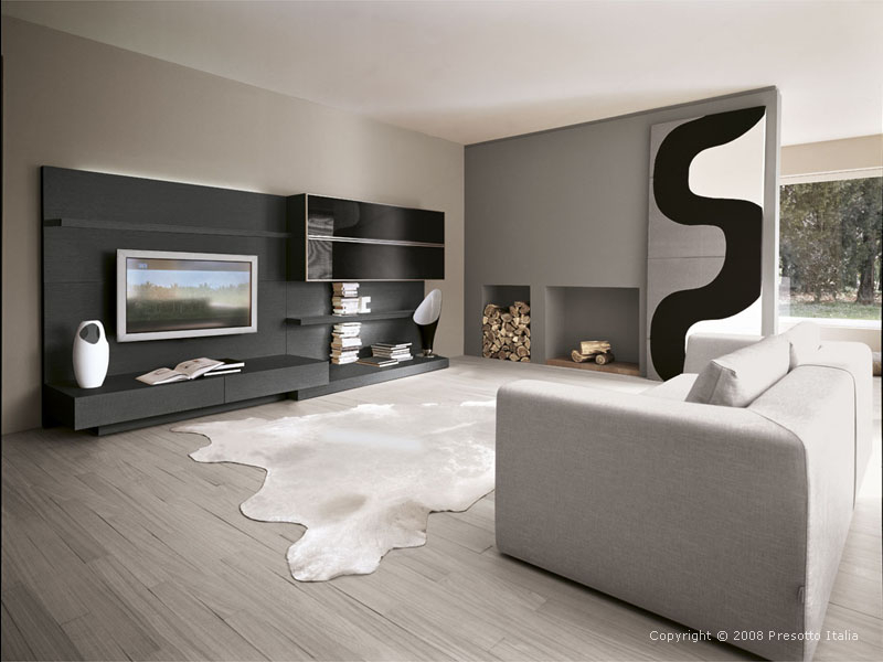 Minimalist White Sectional Sofa in Luxury Living Room with City View