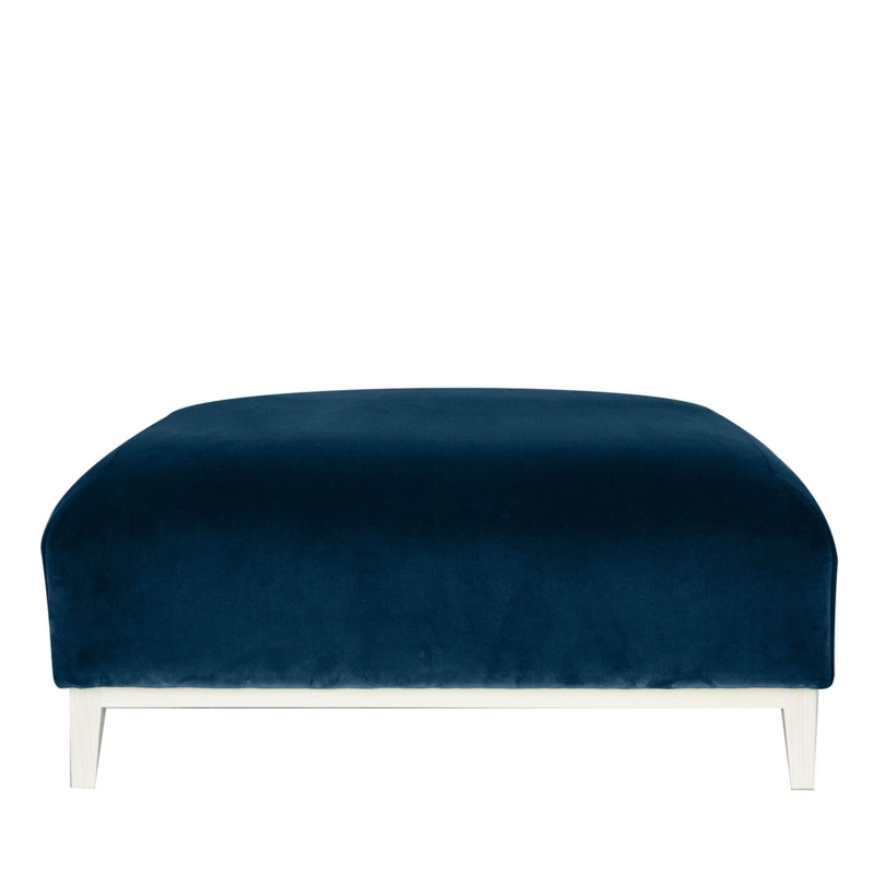 Modern Cylindrical Ottoman Velvet Like with Central Seam Drum Silhouette