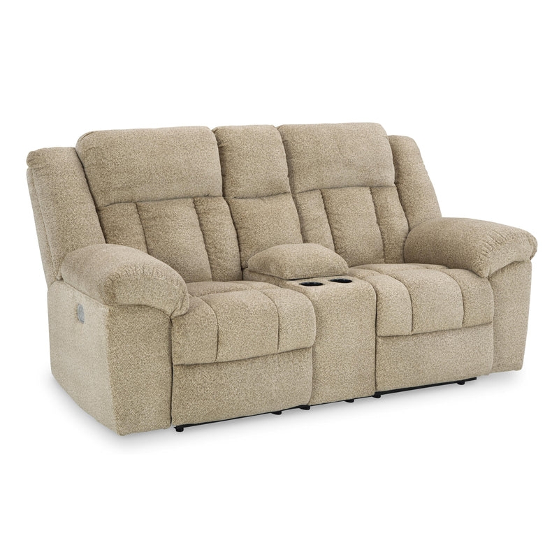Modern Loveseat with Lift-Top Storage and High Back in Charcoal Gray