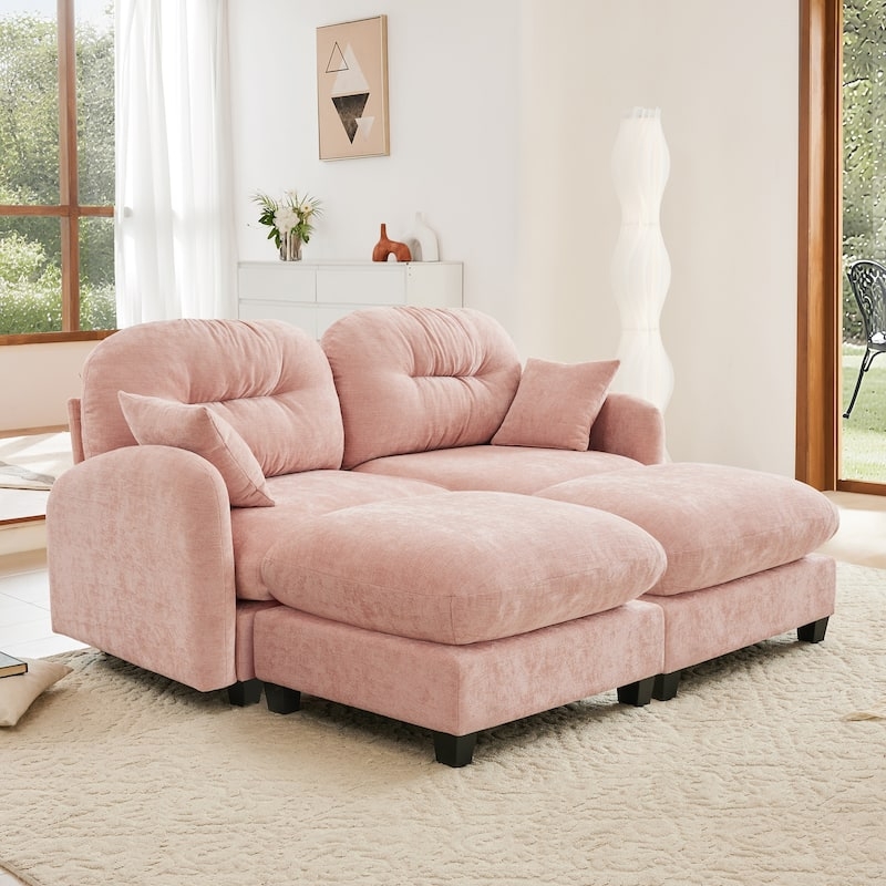 Modern Modular Sectional Sofa in Forest Green Chenille