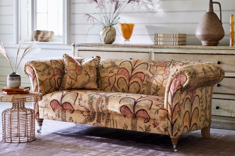 Modern Navy Velvet Sofa, Low-Profile Transitional Style