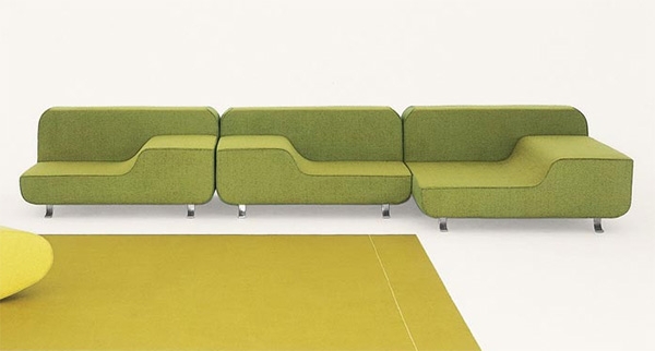 Modern Outdoor Modular Sectional, Woven Texture