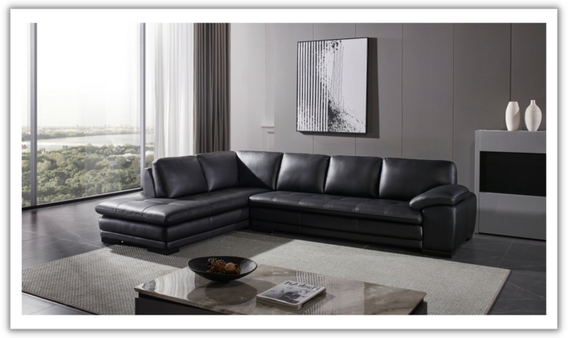 Modern Sectional Sofa with Adjustable Headrests and Metal Legs