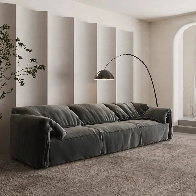 Modern Sofa, Forest Green Upholstery, Low Profile Deep Seating, Wide Arms