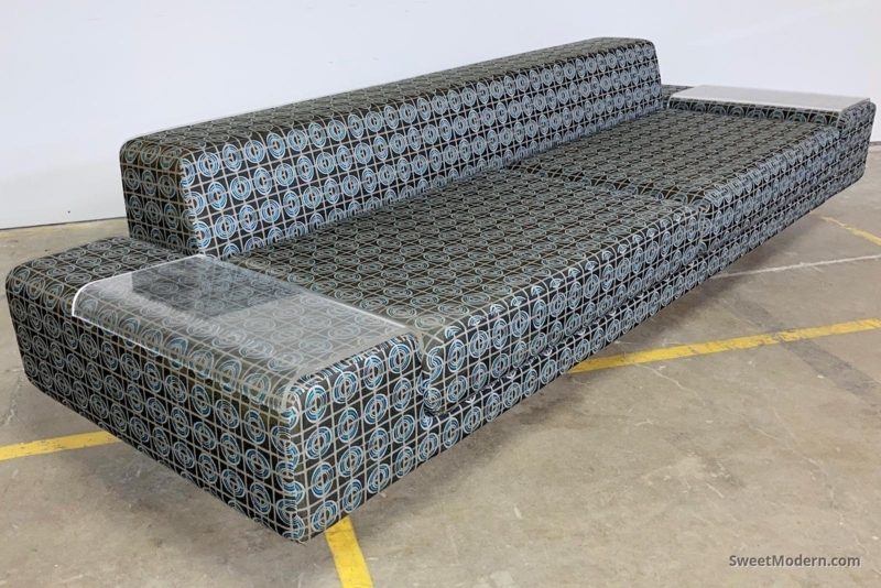 Modern Sofa with Acrylic Block Legs