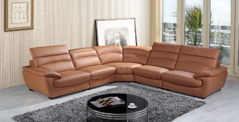 Modern U-Shaped Sectional Sofa with Adjustable Headrests and Metal Legs