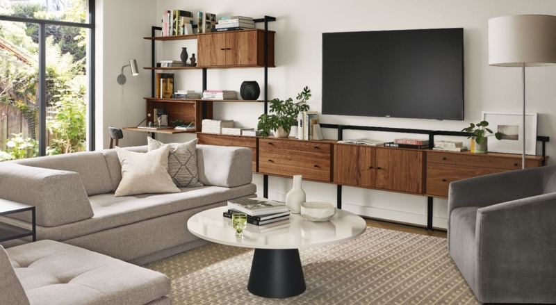 Modular Bookcase System with Open Shelving for Living Room Storage Ideas