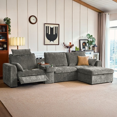 Modular Power Reclining Sectional with Console and Cup Holders
