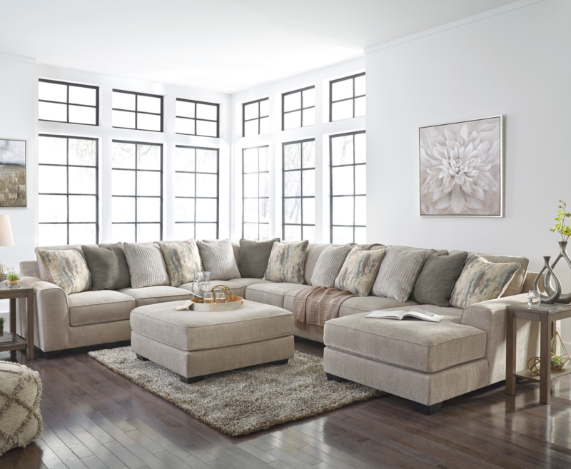 Modular Sectional Sofa Beige Gray Blend, Beige Gray Upholstery Design Ideas.