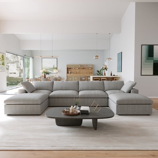 Modular Sectional Sofa: Cozy Cloud Seating with Overstuffed Cushions
