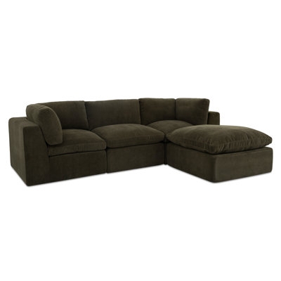 Modular Sectional Sofa Frameless Base Light Gray Low Slung Design