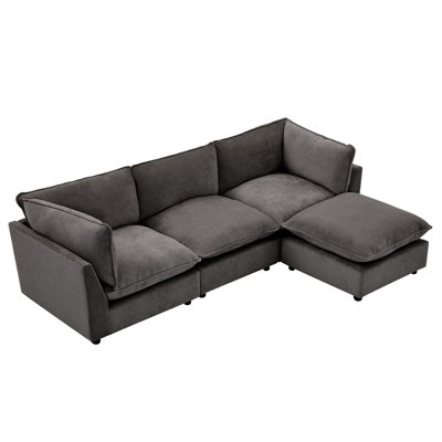 Modular Sectional Sofa Low Profile Off White Minimalist Seating