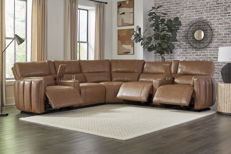 Modular Sectional Sofa Power Reclining Industrial Style Fabric Layout