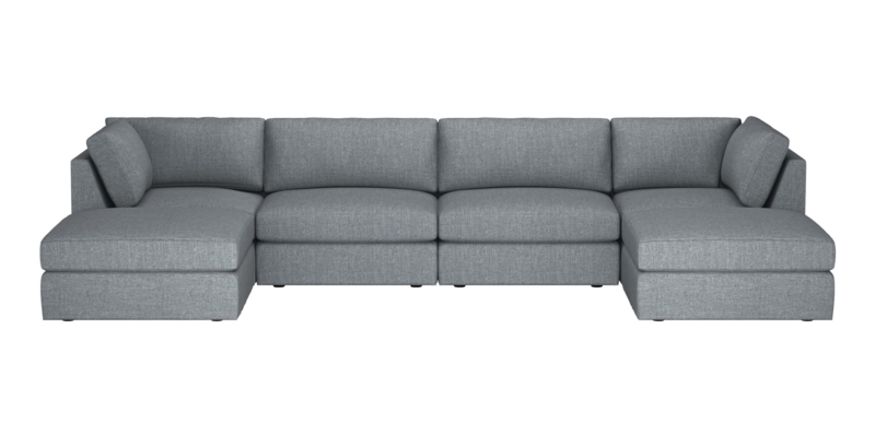 Modular Sectional Sofa Six Piece Plinth Base Low Profile