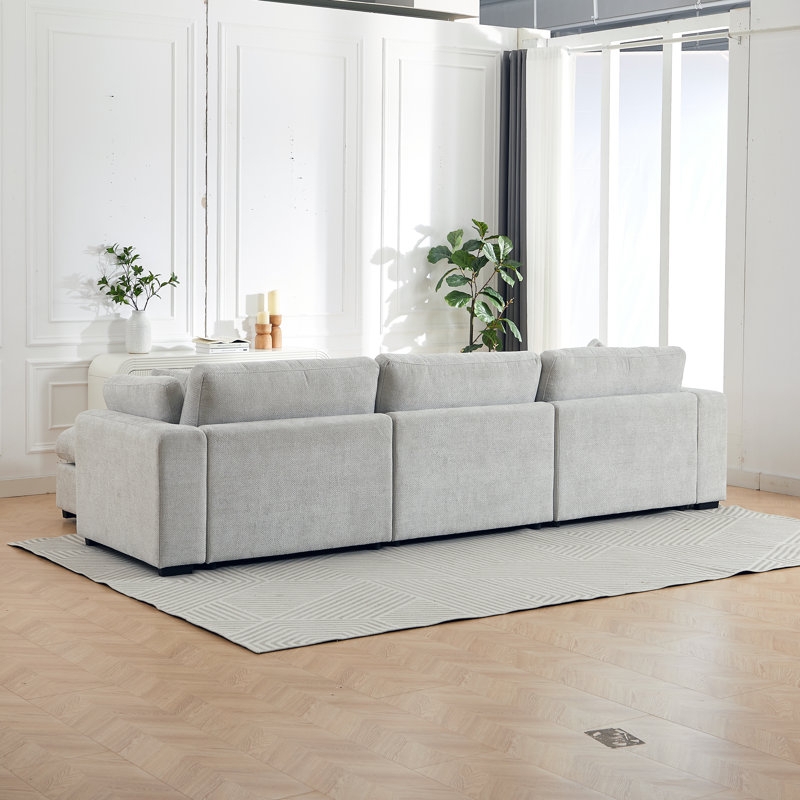 Modular Sectional Sofa U-Shaped Light Gray with Ottoman