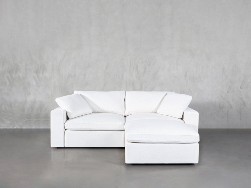 Modular Sectional Sofa with Chaise Lounge in Modern Beige Fabric