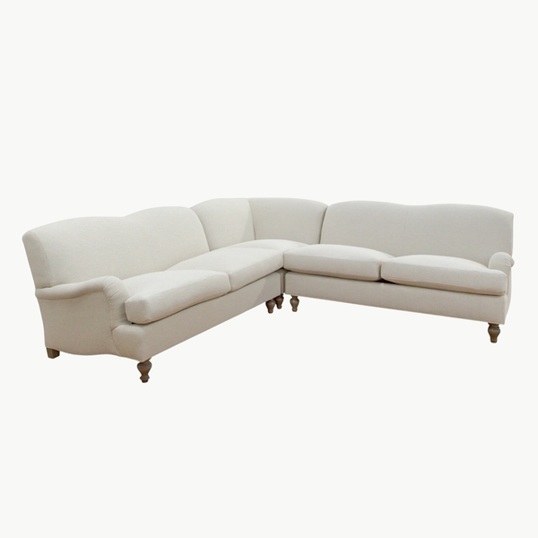 Navy Blue Corner Sectional Sofa Skirted Base Traditional Style