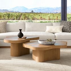 Nesting Coffee Tables Organic Curved Wood Minimalist Set