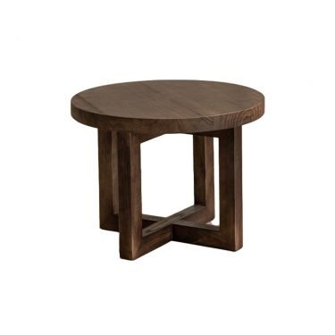 Nesting Coffee Tables, Thick Wood Slab Pedestal Base