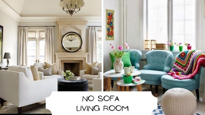 Organic Modern Conversation Area with Cream Barrel-Back Chairs