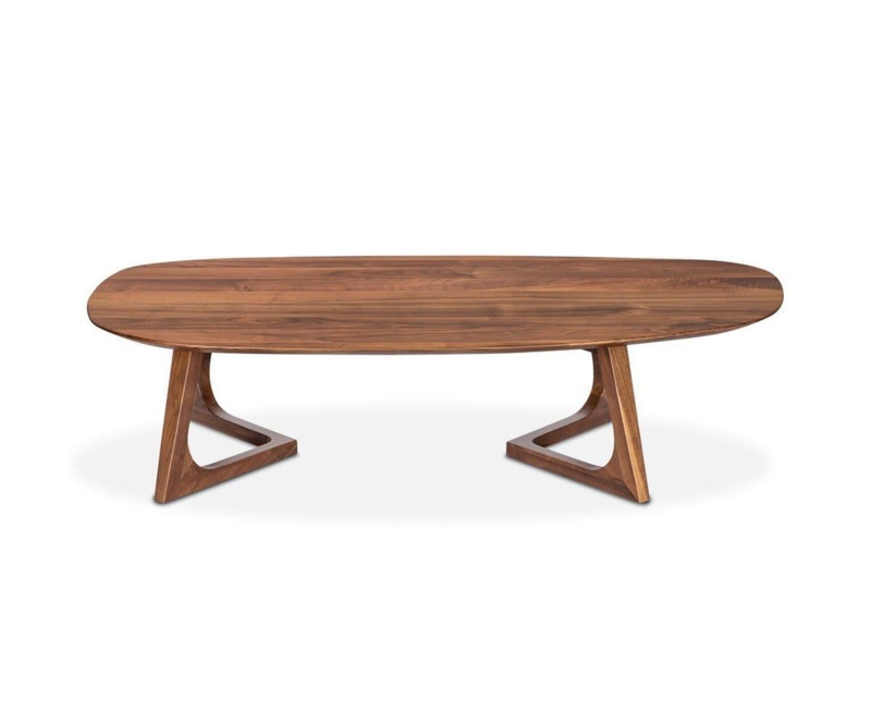 Organic Shape Coffee Table with Three Tapered Legs