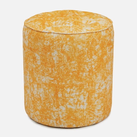 Ottoman Batik Print Golden Yellow Velvet Cylindrical
