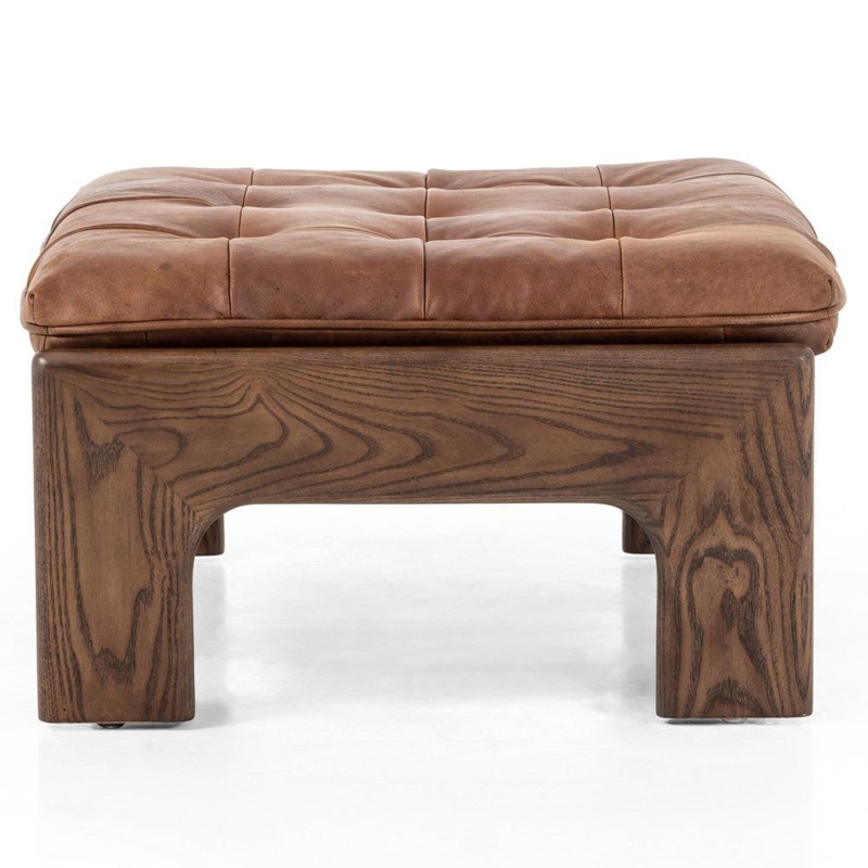 Ottoman Biscuit Tufting Heirloom Sienna Finish