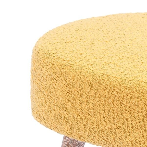 Ottoman Boucle Drum Silhouette Cream Modern Minimalist