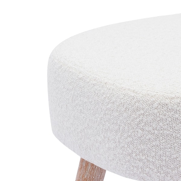 Ottoman Boucle Texture Round Silhouette Cream Modern Airy
