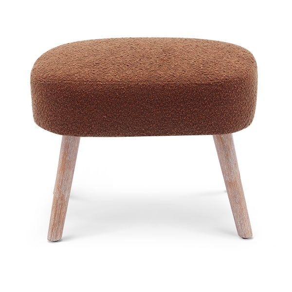 Ottoman Boucle Texture Rounded Silhouette Cream Scandinavian