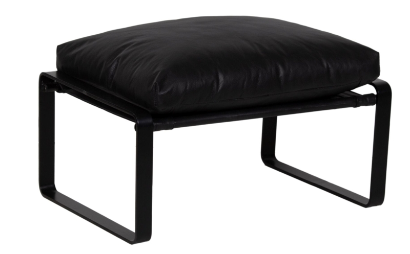 Ottoman Channel Tufted Low Profile Round Minimalist Ribbed