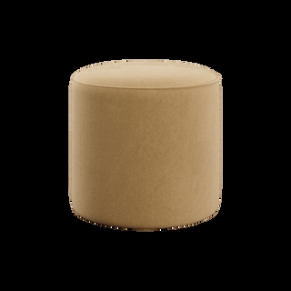 Ottoman Channel Tufted Round Velvet Recessed Base Glam Footstool Seating