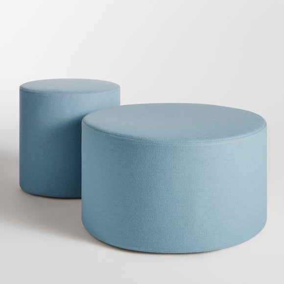 Ottoman Low Profile Light Gray Modern Oversized Round Footrest