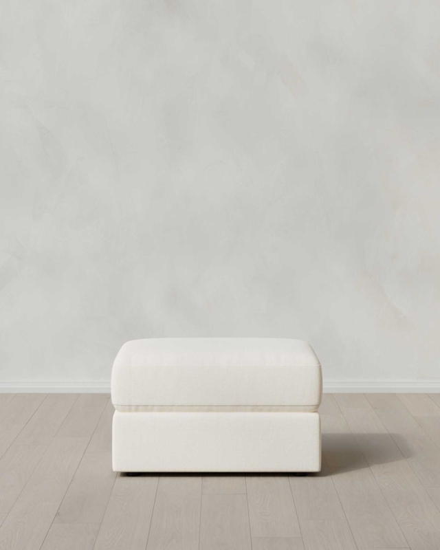Ottoman Marshmallow Cream Deep Seat Chenille Low Profile