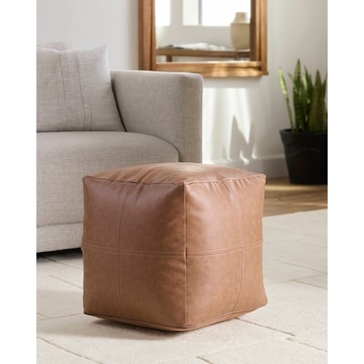 Ottoman Rectangular Cream Upholstery Black Metal Legs Modern