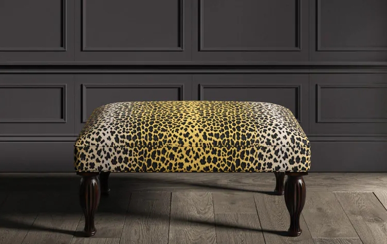 Ottoman Rectangular Leopard Print Maximalist Lounge Seating
