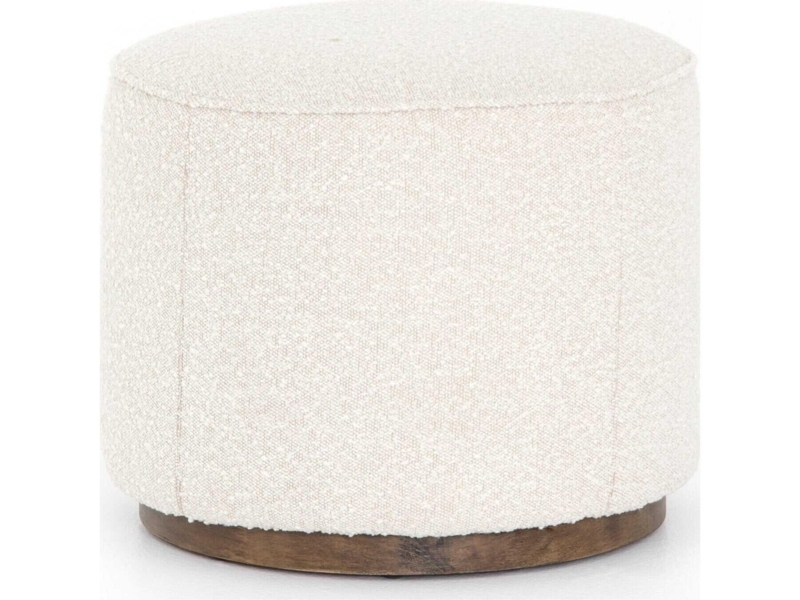 Ottoman Rectangular Light Grey Button Tufted Minimalist Metal Base