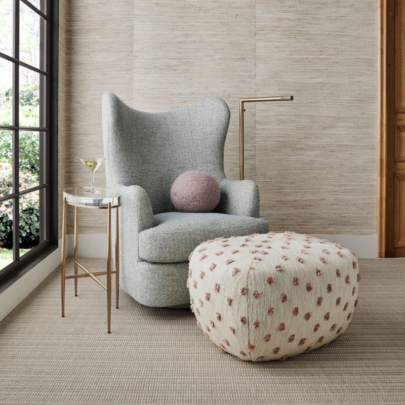 Ottoman Sculptural Three Lobed Organic Modern