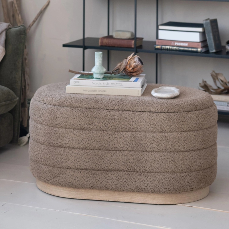 Ottoman Set Chocolate Velvet Tiered Nesting Gold Base Modern Glam