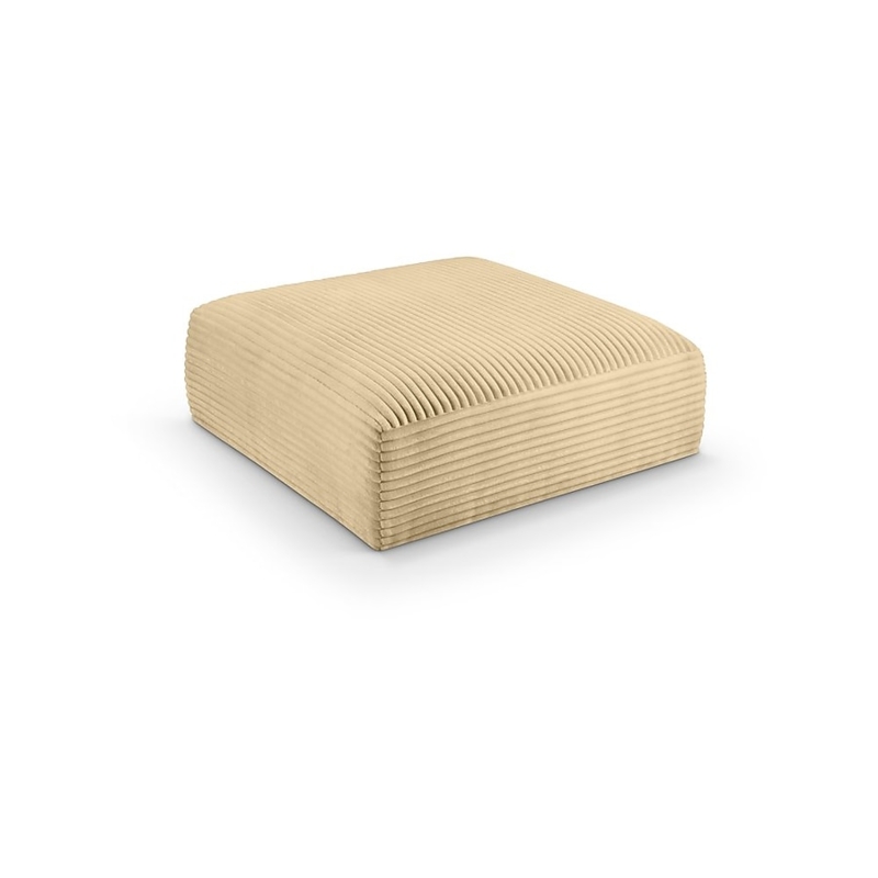 Ottoman Shaggy Corduroy Texture Square Low Profile Modern Accent Piece