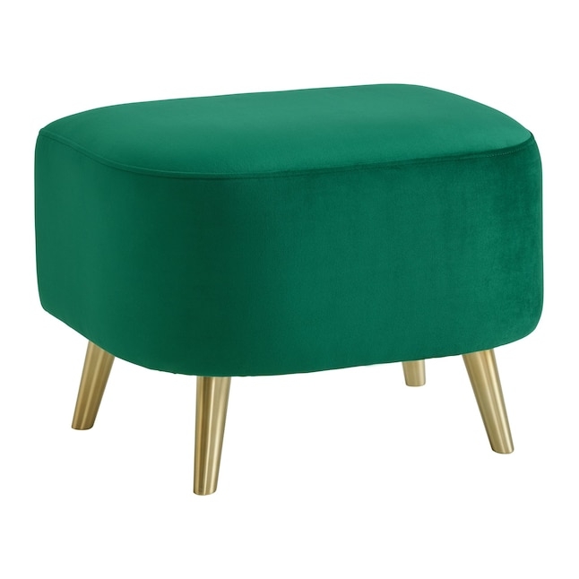 Ottoman Square Button Tufted Velvet Low Block Feet Elegant