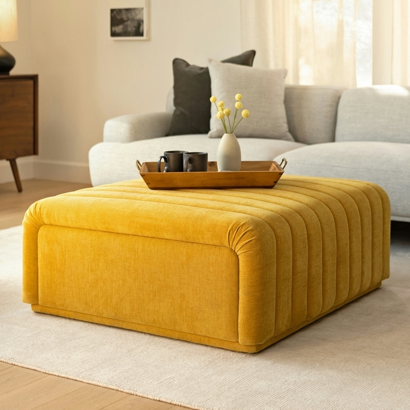 Yellow Ottomans & Poufs